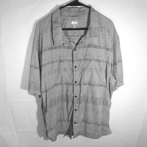 REI Co-op XXL Mens Short Sleeve Shirt Nylon Spandex Gray Travel Outdoor Hiking